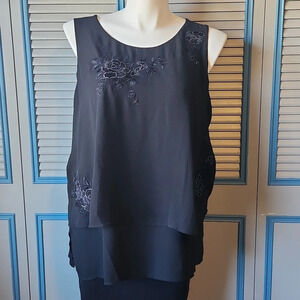 Diane Gilman Sleeveless Black Top